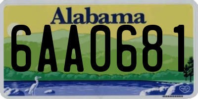 AL license plate 6AA0681