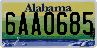 AL license plate 6AA0685