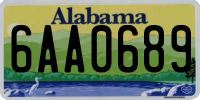 AL license plate 6AA0689