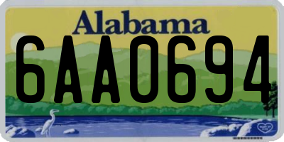 AL license plate 6AA0694
