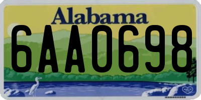 AL license plate 6AA0698