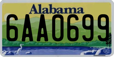 AL license plate 6AA0699