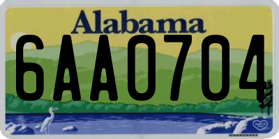 AL license plate 6AA0704