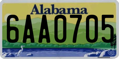 AL license plate 6AA0705