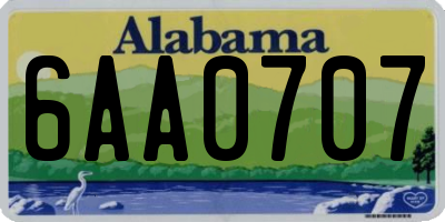 AL license plate 6AA0707