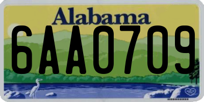 AL license plate 6AA0709