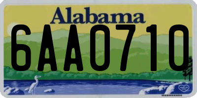 AL license plate 6AA0710
