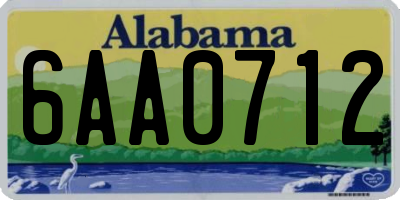 AL license plate 6AA0712