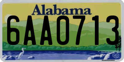AL license plate 6AA0713