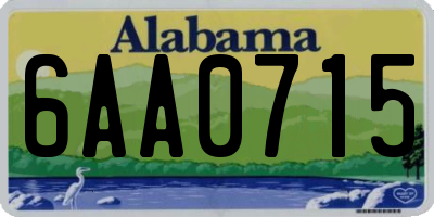 AL license plate 6AA0715