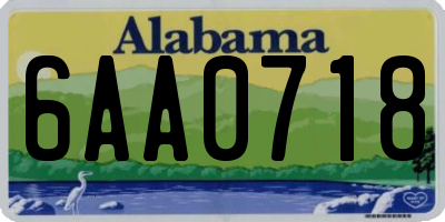 AL license plate 6AA0718