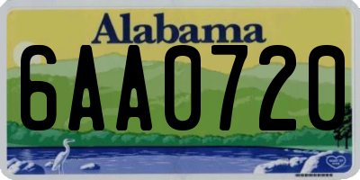 AL license plate 6AA0720