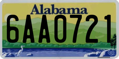AL license plate 6AA0721