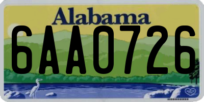 AL license plate 6AA0726
