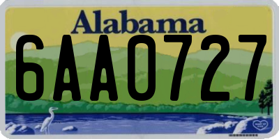 AL license plate 6AA0727