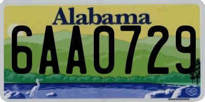 AL license plate 6AA0729