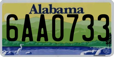AL license plate 6AA0733
