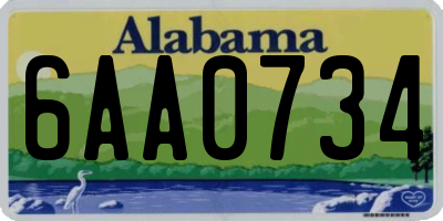 AL license plate 6AA0734