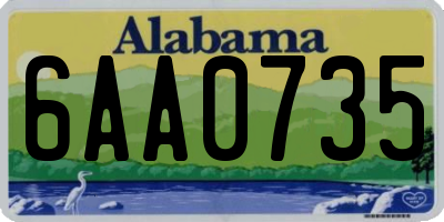 AL license plate 6AA0735