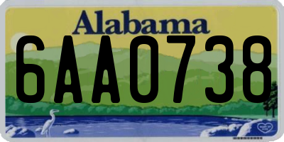 AL license plate 6AA0738