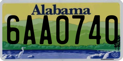 AL license plate 6AA0740