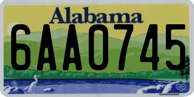 AL license plate 6AA0745
