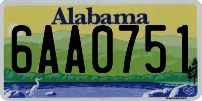 AL license plate 6AA0751
