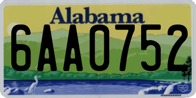AL license plate 6AA0752