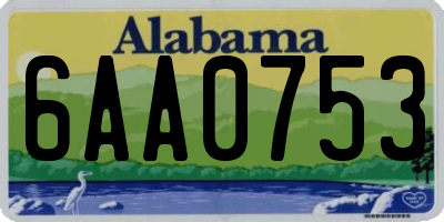 AL license plate 6AA0753