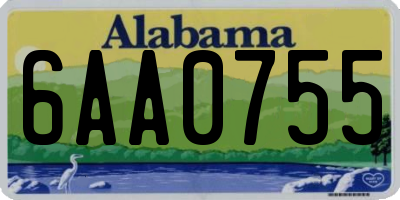 AL license plate 6AA0755