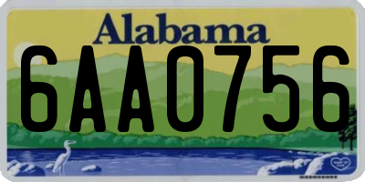AL license plate 6AA0756