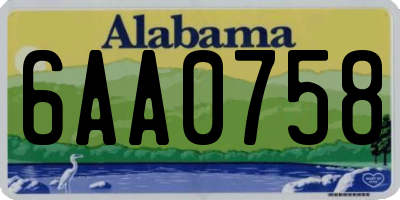 AL license plate 6AA0758