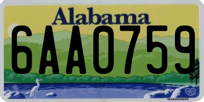 AL license plate 6AA0759