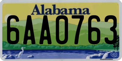 AL license plate 6AA0763