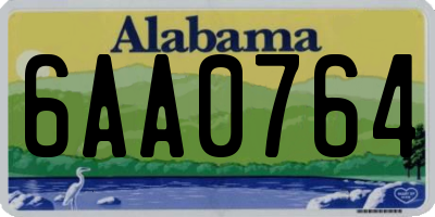 AL license plate 6AA0764