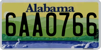 AL license plate 6AA0766