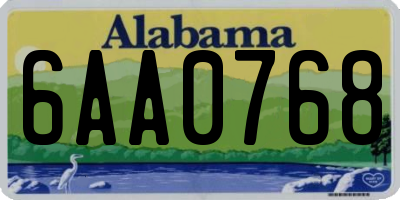 AL license plate 6AA0768