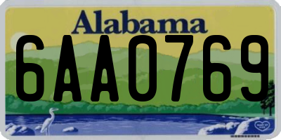 AL license plate 6AA0769