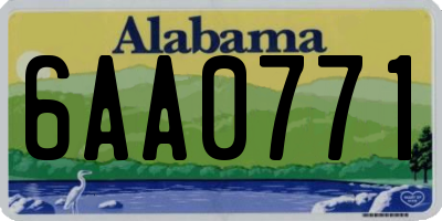 AL license plate 6AA0771