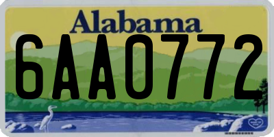 AL license plate 6AA0772