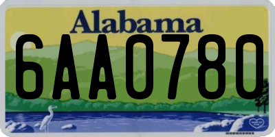 AL license plate 6AA0780