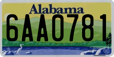 AL license plate 6AA0781