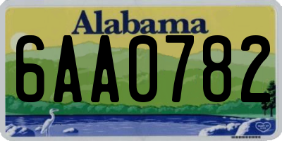 AL license plate 6AA0782