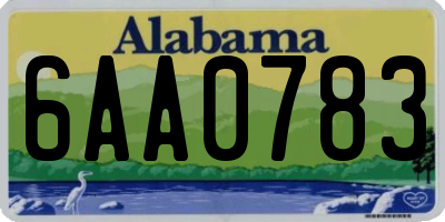 AL license plate 6AA0783