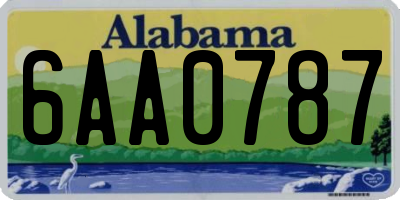 AL license plate 6AA0787