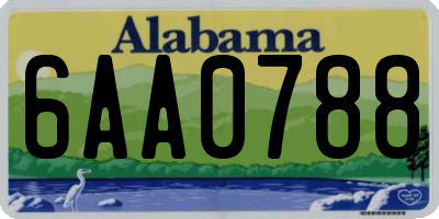 AL license plate 6AA0788