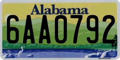 AL license plate 6AA0792