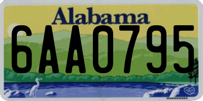 AL license plate 6AA0795