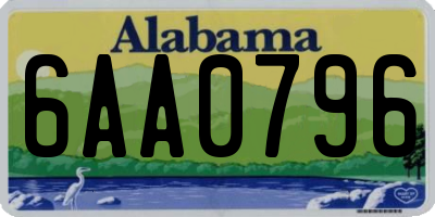 AL license plate 6AA0796