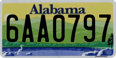 AL license plate 6AA0797